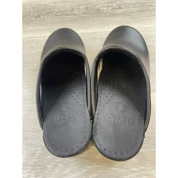 Dansko Karl Women's US 5.5 Black Leather Slip-On Round Toe Heel Mule Clog Shoes - Picture 8 of 11